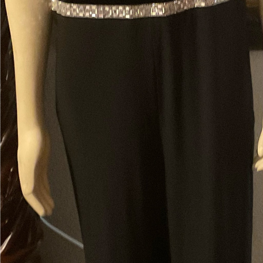 Tiana B. Black and Silver Jumpsuit